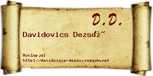 Davidovics Dezső névjegykártya